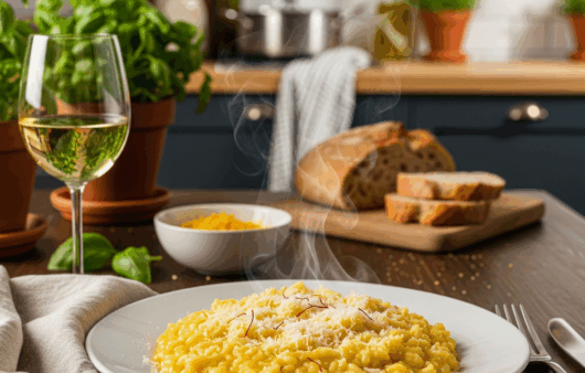 Risotto alla Milanese galben cu șofran și parmezan