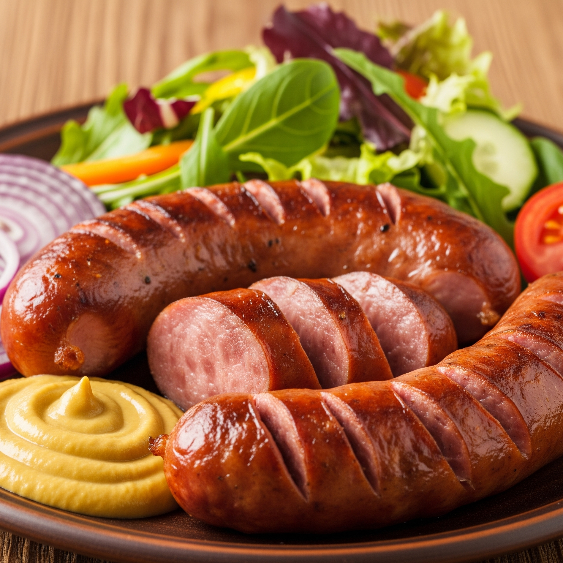 ârnați rumeniți pe grătar, serviți cu muștar