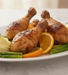 Pulpe de pui cu miere și portocală la cuptor