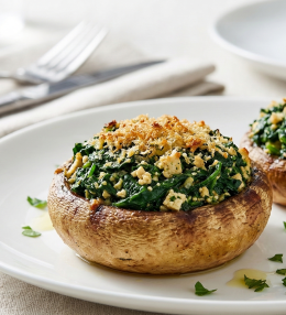 Ciuperci umplute cu tofu și spanac la cuptor