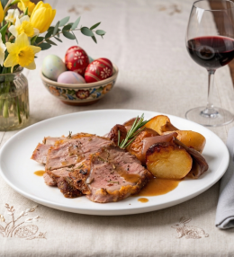 Pulpă de miel la cuptor cu rozmarin