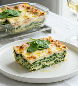 Lasagna cu spanac și sos bechamel cremos